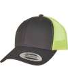 F6606T 6606T Flexfit Retro Trucker Two Tone Cap Charcoal / Neon Green colour image